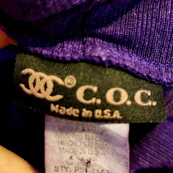 Vintage C.O.C. Long Purple Duster Short Sleeve Cardigan Women's Medium M Kimono - Picture 5 of 6